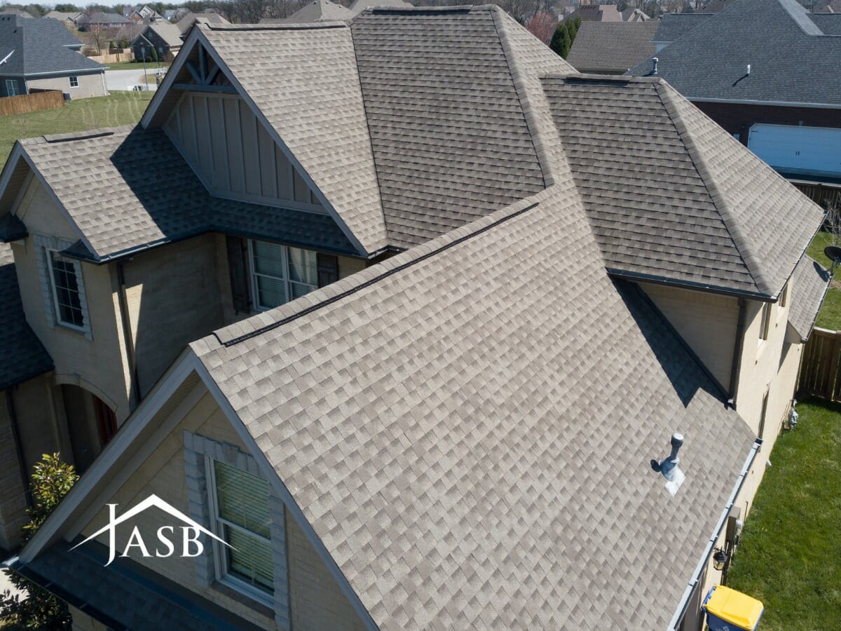 Aerial Shot of new shingle roof