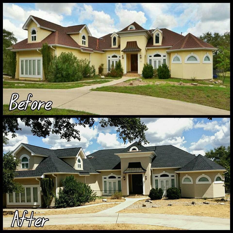 Before and after remodel of large home