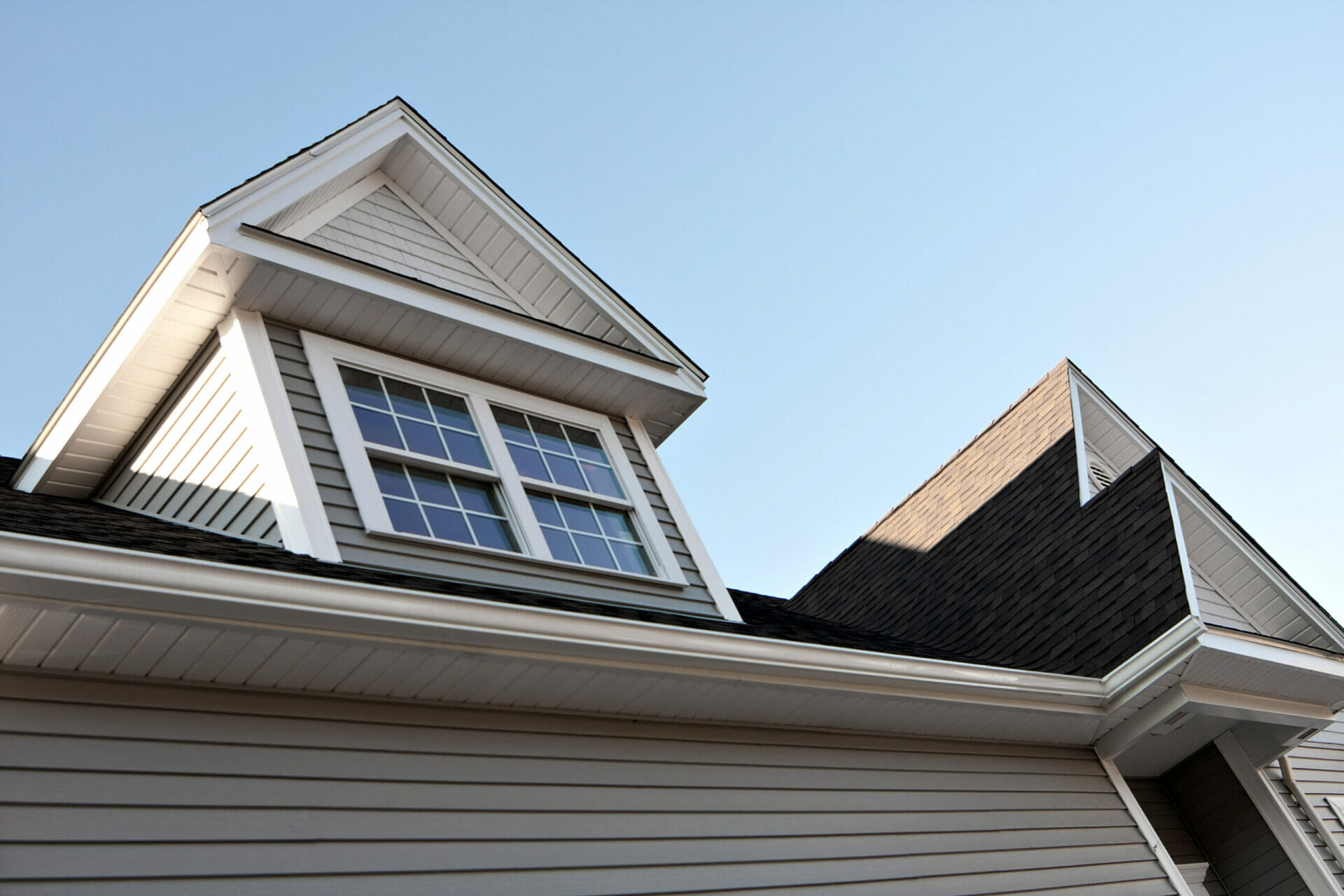 New gutters on suburban home