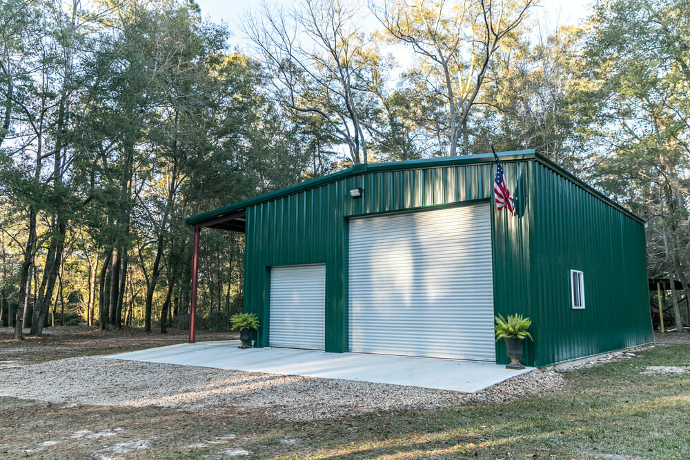 Large outdoor building with metal siding