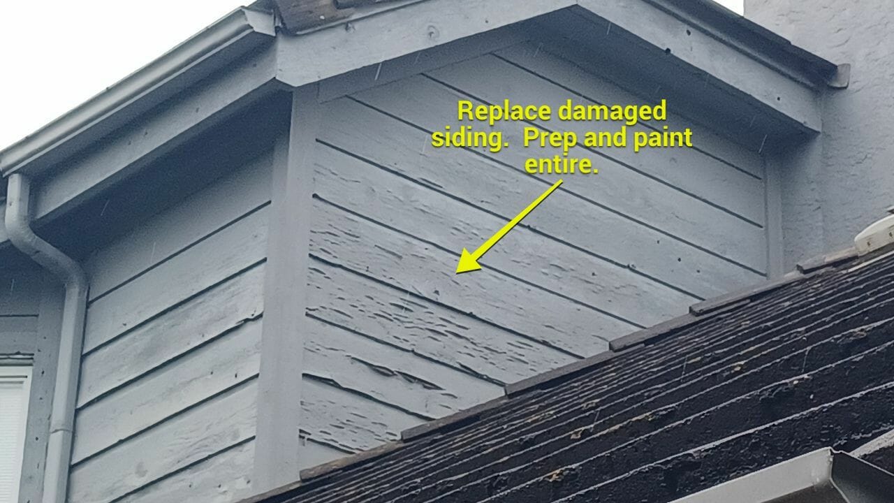 Damaged Siding on home that needs to be replaced