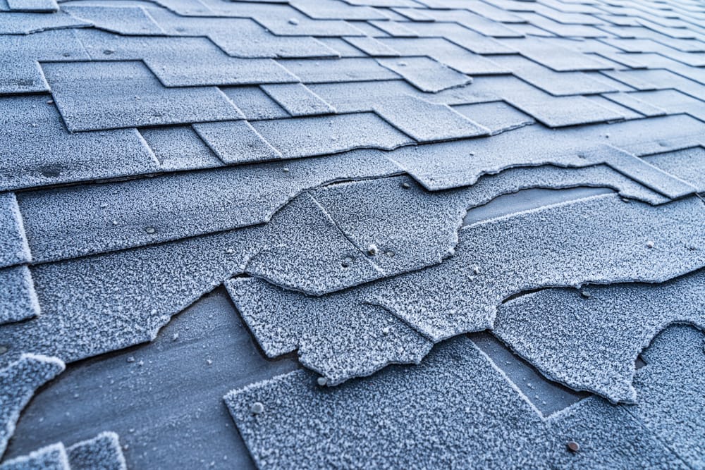 roof with missing shingles - roof leak repair Austin